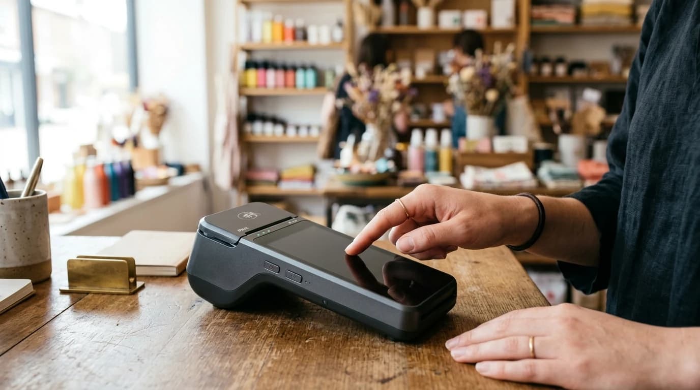 Ruka koja unosi PIN na Android POS kasi