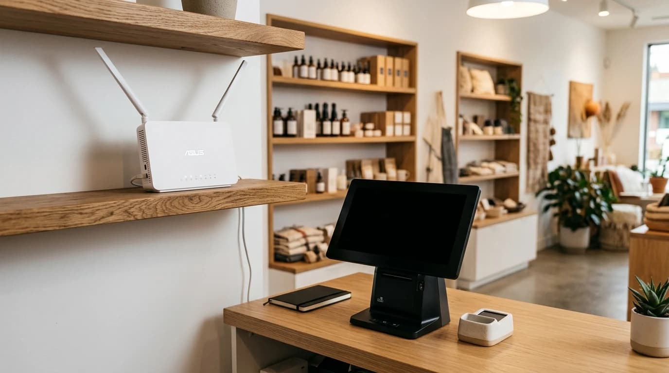 WiFi ruter i fiskalna kasa u prodajnom prostoru