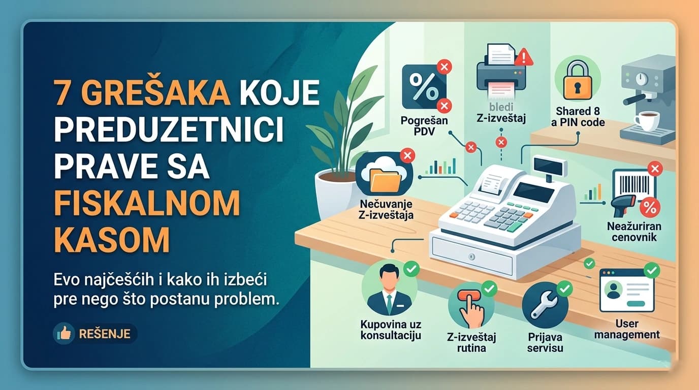 7 grešaka koje preduzetnici prave sa fiskalnom kasom