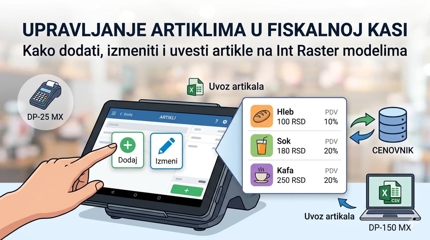 Kako dodati i izmeniti artikle u fiskalnoj kasi